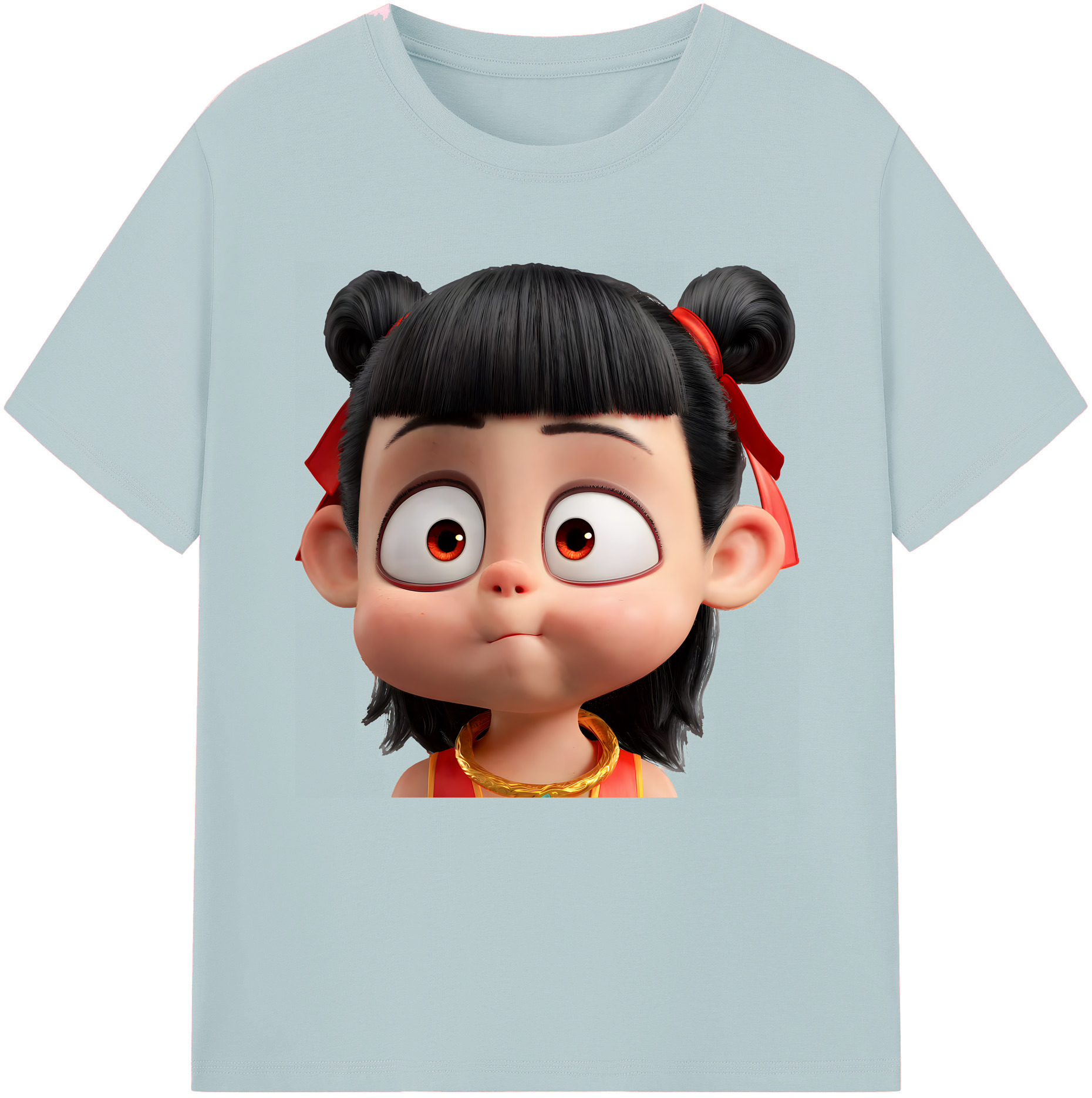 （画像用） Ne Zha 2 ナタ 魔童の大暴れ 綿100％半袖Tシャツ（フロントプリント）